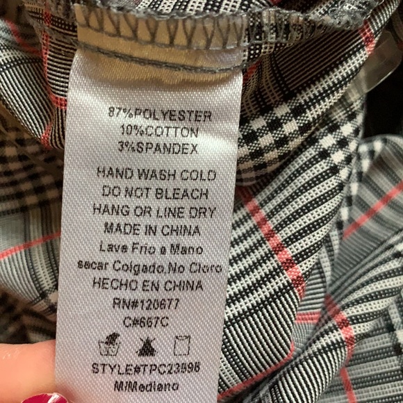 TIC TOC PLAID COMFY ELASTIC WAIST PANTS MEDIUM - Picture 5 of 5